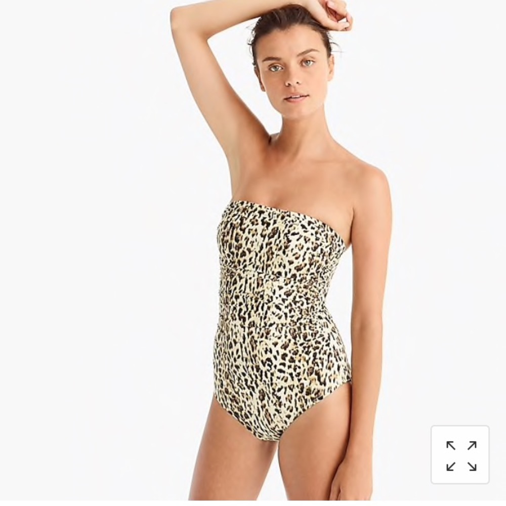 J Crew ruched leopard swimsuit 2 NWT